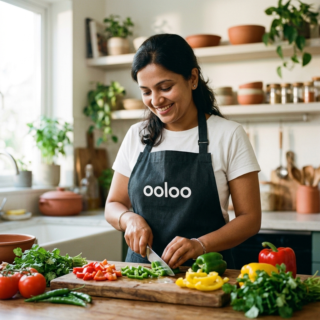ooloo cook chopping vegetables